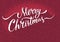 Merry Christmas Greeting card with vintage handlettering typography on red background.