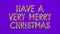 Merry Christmas greeting lettering. Winter holiday motion graphic. Animated inscription on violet background.