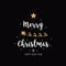 Merry christmas greeting text gold santa sleigh black background