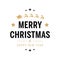 Merry christmas greeting text gold santa sleigh white background