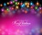 Merry Christmas Greetings in Realistic Colorful Christmas Lights