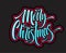 Merry Christmas hand lettering with neon outline
