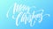 Merry Christmas handwriting script lettering on a bright colored background. Vector illustration