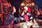 Merry Christmas and Happy Holidays. Mother and daughter cooking Christmas cookies.