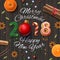 Merry Christmas, Happy New Year 2018, vintage background