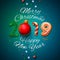 Merry Christmas and Happy New Year 2019 greeting card, vector illustration.