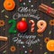 Merry Christmas, Happy New Year 2019, vintage background With Typography and spices for Christmas drink mulled wine