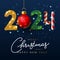 Merry Christmas and Happy New Year 2024 greeting card