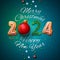 Merry Christmas and Happy New Year 2024 poster, greeting card, template