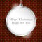 Merry Christmas Happy New Year Ball Silver on Geometric Seamles