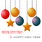Merry christmas and happy new year ball stars decoration illustration isolated background