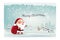 Merry Christmas and Happy New Year card,Santa Claus, snow scene, happy greeting Festive Winter Landscape winter