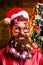 Merry Christmas and Happy new year. Christmas Celebration holiday. Winter emotion. Portrait of handsome Santa man