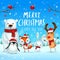 Merry Christmas and Happy New Year! Christmas Cute Animals Character. Happy Christmas Companions.