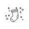 Merry Christmas and Happy New Year concept.Christmas stocking line and solid icon