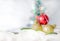 Merry Christmas and happy new year concept, Closeup Christmasball with bokeh, Xmas holiday background.