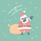 Merry christmas and happy new year with cute dabbing santa claus do dabbing dance and present gift in the winter season
