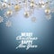 Merry Christmas Happy New Year decorative postcard, shiny bauble