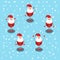 Merry christmas and Happy New Year, Five Santa Claus Do many gestures