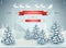 Merry Christmas and Happy New Year forest winter landscape with snowfall vector