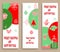 Merry Christmas and Happy New Year greeting card set with participation of Santa Claus, snowman in paper cut style
