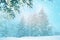 Merry Christmas and happy new year greeting card. Winter landscape with snow .Christmas background with fir tree branch and cones