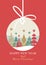 Merry Christmas and Happy New Year greeting cards, posters, holiday covers. Modern Xmas design. Christmas tree, ball, decoration