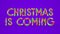 Merry Christmas and Happy New Year greeting lettering. Winter holiday motion graphic. Animated inscription on violet background.