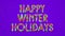 Merry Christmas and Happy New Year greeting lettering. Winter holiday motion graphic. Animated inscription on violet background.