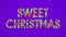 Merry Christmas and Happy New Year greeting lettering. Winter holiday motion graphic. Animated inscription on violet background.