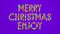 Merry Christmas and Happy New Year greeting lettering. Winter holiday motion graphic. Animated inscription on violet background.