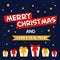 Merry christmas and happy new year greeting. Xmas greeting card. Flat style vector illustration