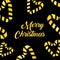 Merry Christmas and Happy New Year luxury gold pattern on the balck background with heart and holiday elements in trendy