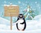 Merry Christmas and Happy New Year Poster Penguin