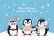 Merry Christmas and Happy New Year Poster Penguins
