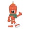 Merry Christmas and Happy New year sticker and pack. Playful and cheeky character christmas toy trendy groovy style