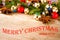 Merry Christmas and Happy New Year theme concept. Closeup Christmas ornamental background