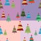 Merry Christmas and Happy New Year Vector seamless pattern