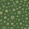 Merry Christmas and Happy New Year winter golden snowflakes seamless pattern. EPS 10