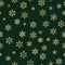 Merry Christmas and Happy New Year winter golden snowflakes seamless pattern. EPS 10