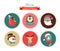 Merry Christmas icons, retro style elements and illustration, tags and labels