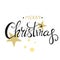 Merry Christmas Lettering Design . Happy New Year. Black and gold colors. series