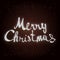 Merry Christmas Lettering Glitter Glow Holiday Design. Vector illustration isolated poster banner template