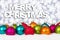 Merry Christmas many colorful balls background decoration snow w