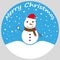 Merry Christmas. Merry Snowman Wishes Merry Christmas, New Year, Christmas Illustration, Snowfall, Postcard Idea. Vector