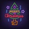 Merry christmas neon signboard