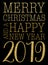 Merry christmas and new year 2019 greeting card