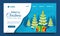 Merry Christmas and New Year Landing page design template with Christmas tree