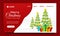 Merry Christmas and New Year Landing page design template with Christmas tree