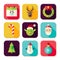 Merry Christmas New Year Square App Icons Set